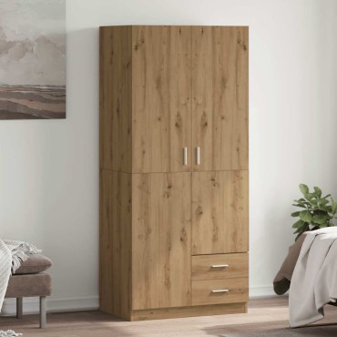 vidaXL Ντουλάπα Τεχνίτης Δρυς 80x52x180cm Επεξεργασμένο Ξύλο 1 τεμ.