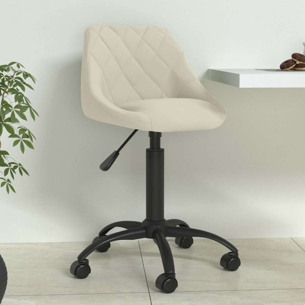 vidaXL Καρέκλα Τραπεζαρίας Κρεμ Βελούδινη 44x46x(67,5-79)cm 1 τεμ.