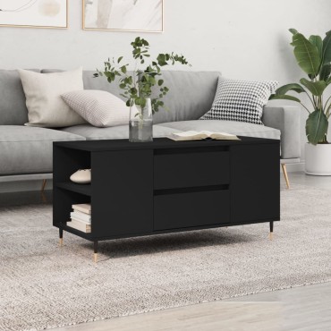 vidaXL Τραπεζάκι Σαλονιού Μαύρο 102x44,5x50cm από Επεξεργασμένο Ξύλο 1 τεμ.