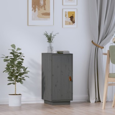 vidaXL Μπουφές Γκρι 34x40x75cm από Μασίφ Ξύλο Πεύκου 1 τεμ.