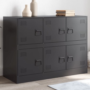 vidaXL Ντουλάπι Μαύρο 99x39x73cm από Ατσάλι 1 τεμ.