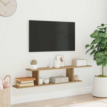 vidaXL Ράφι Τηλεόρασης Αρτισιανή Δρυς 125x18x23cm Επεξεργασμένο Ξύλο 1 τεμ.