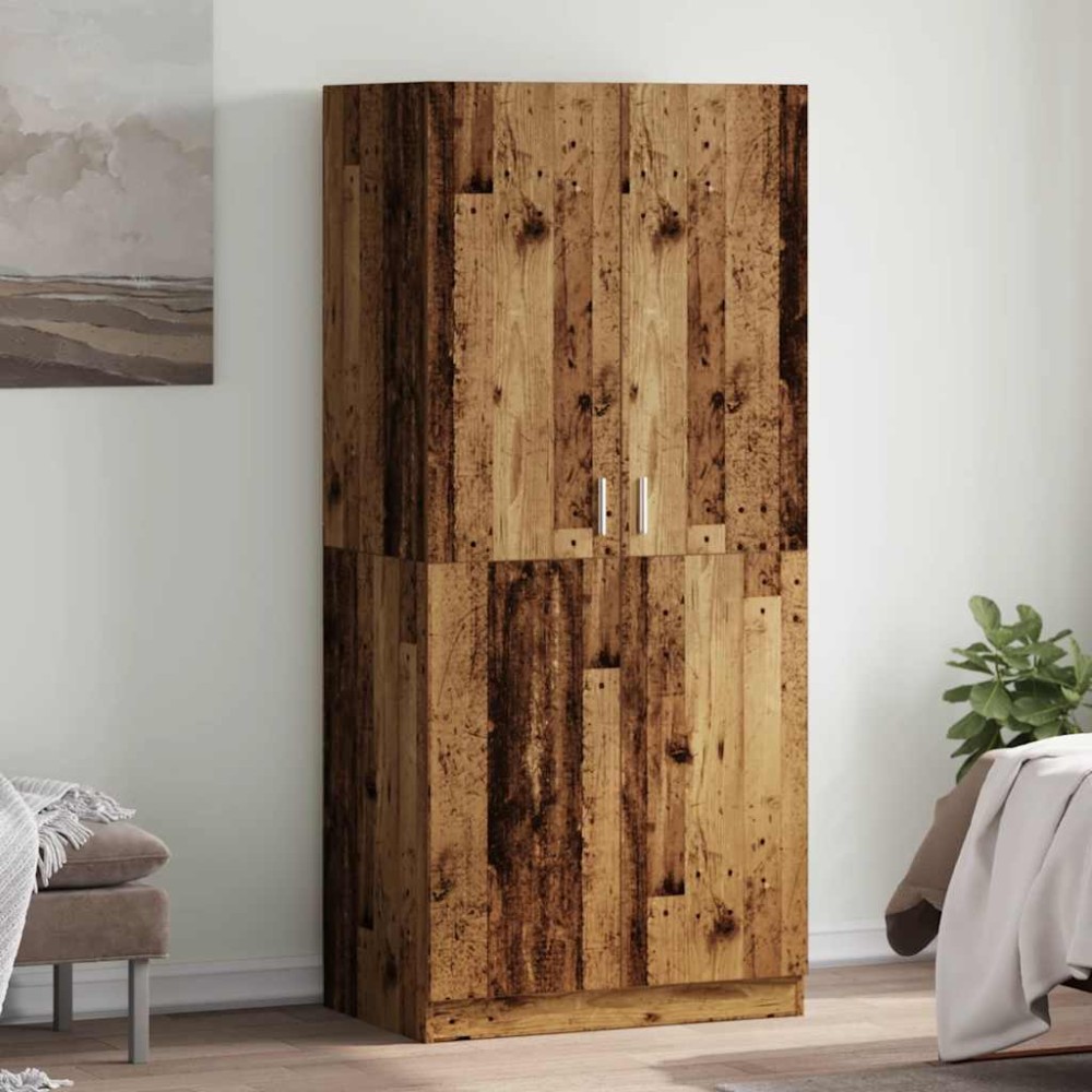 vidaXL Ντουλάπα Παλιό Ξύλο 90x52x200cm από Μοριοσανίδα 1 τεμ.