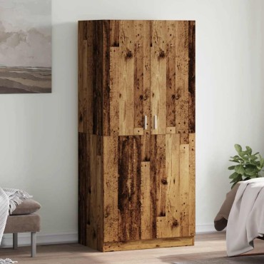 vidaXL Ντουλάπα Παλιό Ξύλο 90x52x200cm από Μοριοσανίδα 1 τεμ.