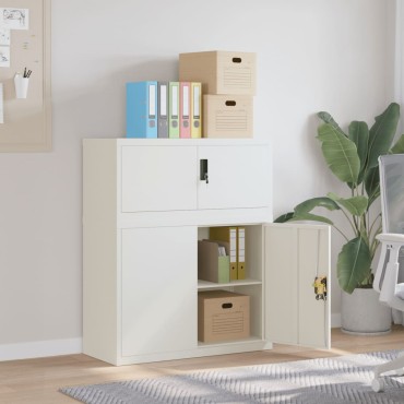 vidaXL Αρχειοθήκη Λευκή 90x40x110cm από Ατσάλι 2 τεμ.