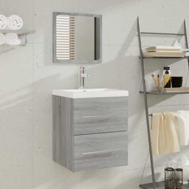 vidaXL Ντουλάπι Μπάνιου με Νιπτήρα Γκρι Sonoma από Επεξεργασμένο Ξύλο 41x38,5x48cm 1 τεμ.