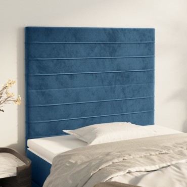 vidaXL Κεφαλάρια Κρεβατιού 2 τεμ. Σκ. Μπλε 80x5x78/88cm Βελούδινο