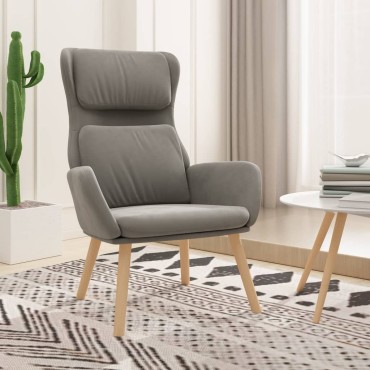vidaXL Πολυθρόνα Relax Ανοιχτό Γκρι Βελούδινη 70x77x98cm 1 τεμ.