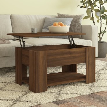 vidaXL Τραπεζάκι Σαλονιού Καφέ Δρυς 79x49x41cm Επεξεργασμένο Ξύλο 1 τεμ.