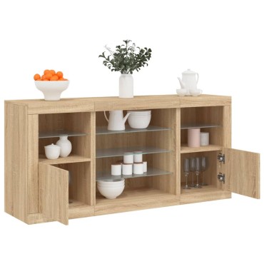 vidaXL Ντουλάπι με LED Sonoma Δρυς 142,5x37x67cm 1 τεμ.