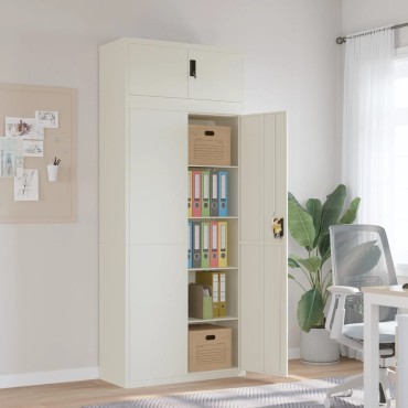 vidaXL Αρχειοθήκη Λευκή 90x40x220cm Ατσάλινη 2 τεμ.