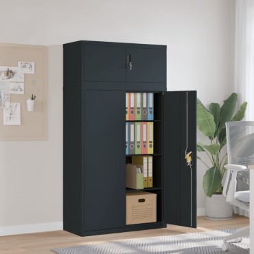 vidaXL Αρχειοθήκη Ανθρακί 90x40x180cm Ατσάλινη