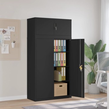 vidaXL Αρχειοθήκη Μαύρη 90x40x180cm Ατσάλινη 2 τεμ.