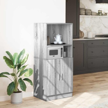 vidaXL Ντουλάπι Κουζίνας Γκρι sonoma 57x41,5x131,5cm Επεξεργ. Ξύλο 1 τεμ.