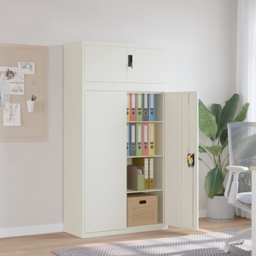vidaXL Αρχειοθήκη Λευκή 90x40x180cm Ατσάλινη 2 τεμ.