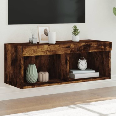 vidaXL Έπιπλο Τηλεόρασης με LED Καπνιστή Δρυς 80x30x30cm