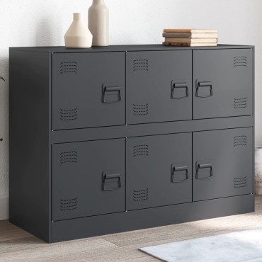 vidaXL Μπουφές Ανθρακί 99x39x73cm από Ατσάλι 1 τεμ.