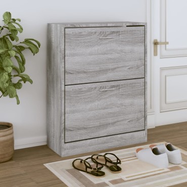 vidaXL Παπουτσοθήκη Γκρι Sonoma 63x24x81cm από Επεξεργασμένο Ξύλο