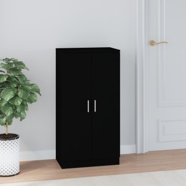 vidaXL Παπουτσοθήκη Μαύρη 55x35x108cm από Επεξεργασμένο Ξύλο