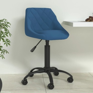 vidaXL Καρέκλα Τραπεζαρίας Μπλε Βελούδινη 44x46x(67,5-79)cm 1 τεμ.