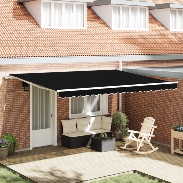 ανασυρόμενη τέντα vidaXL Μαύρη 450x350 cm