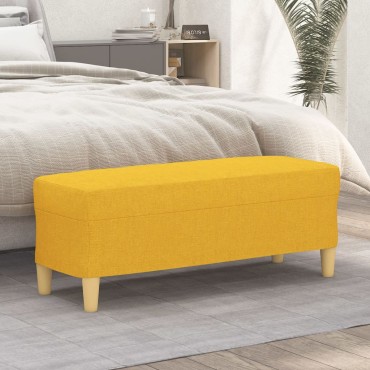 vidaXL Πάγκος Ανοιχτό Κίτρινο 100x35x41cm Υφασμάτινος 1 τεμ.
