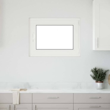 vidaXL Παράθυρο Υπογείου "RISOR" 80x50 εκ. Ανακλινόμενο & Περιστρεφόμενο DIN Δεξιό Λευκό
