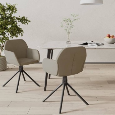 vidaXL Καρέκλες Τραπεζαρίας Περιστρεφόμενες 2 τεμ. Αν. Γκρι Βελούδινες 54x58,5x79,5cm