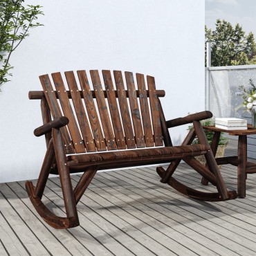 vidaXL Παγκάκι Κήπου Κουνιστό Διθέσιο 123x96x102cm Μασίφ Ερυθρελάτης