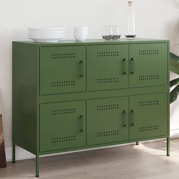 vidaXL Ντουλάπι Πράσινο Λαδί 100,5x39x79cm από Ατσάλι 1 τεμ.