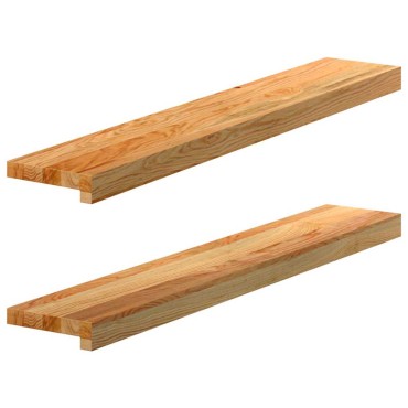 vidaXL Περβάζια παραθύρων 2 τεμ. Αν. Καφέ 90x15x2 εκ. Μασίφ Ξύλο Δρυός