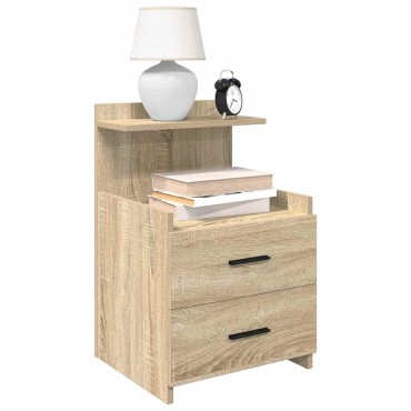 vidaXL Κομοδίνα 2 τεμ. με 2 Συρτάρια, Χρώμα Sonoma Δρυς 40x36,5x62cm