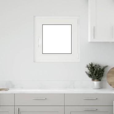 vidaXL Παράθυρο Υπογείου "RISOR" 50x50 εκ. Ανακλινόμενο & Περιστρεφόμενο DIN Δεξιό Λευκό