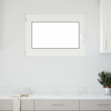 vidaXL Παράθυρο Υπογείου "RISOR" 90x50 εκ. Ανακλινόμενο & Περιστρεφόμενο DIN Αριστερά Λευκό
