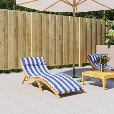vidaXL Μαξιλάρι Ξαπλώστρας Μπλε&Λευκό Ριγέ 180x60x4cm Ύφασμα Oxford