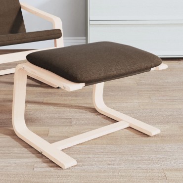 vidaXL Υποπόδιο Σκούρο Καφέ 51x41x40cm Υφασμάτινο 1 τεμ.