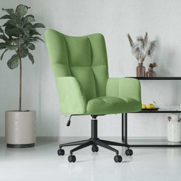 vidaXL Πολυθρόνα Relax Ανοιχτό Πράσινο Βελούδινη 61,5x69x(94,5-102)cm 1 τεμ.