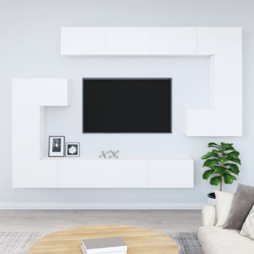 vidaXL Έπιπλο Τηλεόρασης Επιτοίχιο Λευκό από Επεξεργασμένο Ξύλο 100x30x30cm