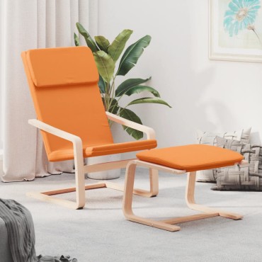 vidaXL Πολυθρόνα Relax Σκούρο Κίτρινο Υφασμάτινη με Υποπόδιο 59x82x98cm 1 τεμ.