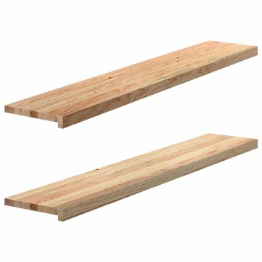 vidaXL Περβάζια παραθύρων 2 τεμ. 140x25x2 εκ. Ακατέργαστο Μασίφ Δρυός