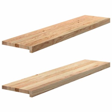 vidaXL Περβάζια παραθύρων 2 τεμ. 110x30x2 εκ. Ακατέργαστο Μασίφ Δρυός