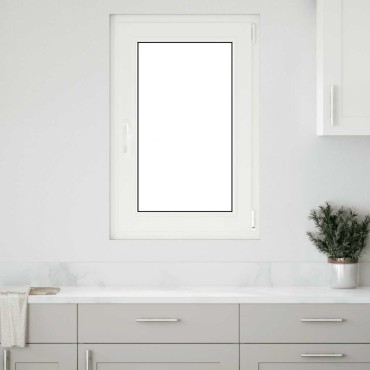 vidaXL Παράθυρο Υπογείου "RISOR" 60x100 εκ. Ανακλινόμενο & Περιστρεφόμενο DIN Δεξιό Λευκό