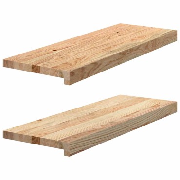 vidaXL Περβάζια παραθύρων 2 τεμ. 70x25x2 εκ. Ακατέργαστο Μασίφ Δρυός