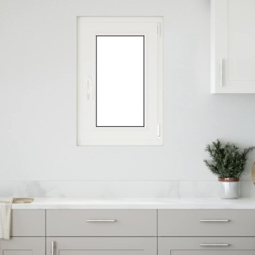 vidaXL Παράθυρο Υπογείου "RISOR" 50x75 εκ. Ανακλινόμενο & Περιστρεφόμενο DIN Δεξιό Λευκό