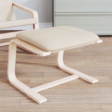 vidaXL Υποπόδιο Κρεμ 51x41x40cm Υφασμάτινο 1 τεμ.