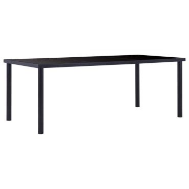 vidaXL Τραπεζαρία Μαύρη 200x100x75cm από Ψημένο Γυαλί 1 τεμ.
