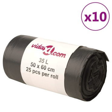 vidaXL Σακούλες Απορριμμάτων 250 τεμ. Μαύρες 35 Λ.