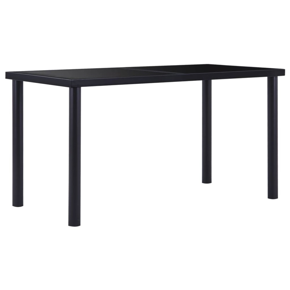 vidaXL Τραπεζαρία Μαύρη 140x70x75cm από Ψημένο Γυαλί 1 τεμ.