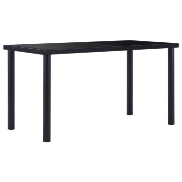 vidaXL Τραπεζαρία Μαύρη 140x70x75cm από Ψημένο Γυαλί 1 τεμ.