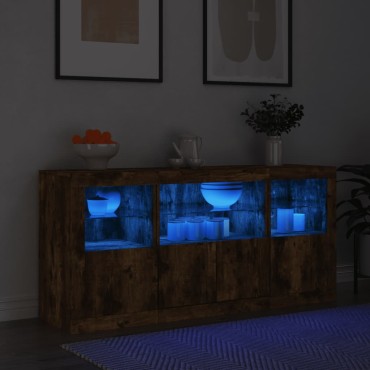 vidaXL Ντουλάπι με LED Καπνιστή Δρυς 142,5x37x67cm 1 τεμ.